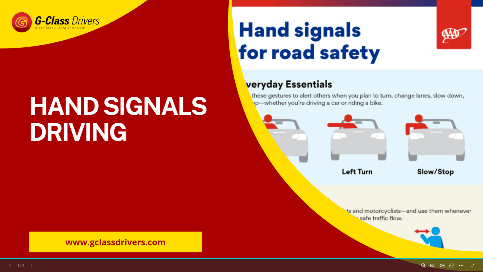 hand signals while driving washington state